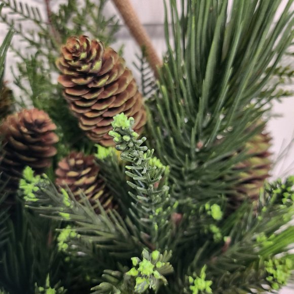 Faux Greenery and Berries in Galvanized Wall/Decor Pocket/Holiday Decor - Picture 10 of 10